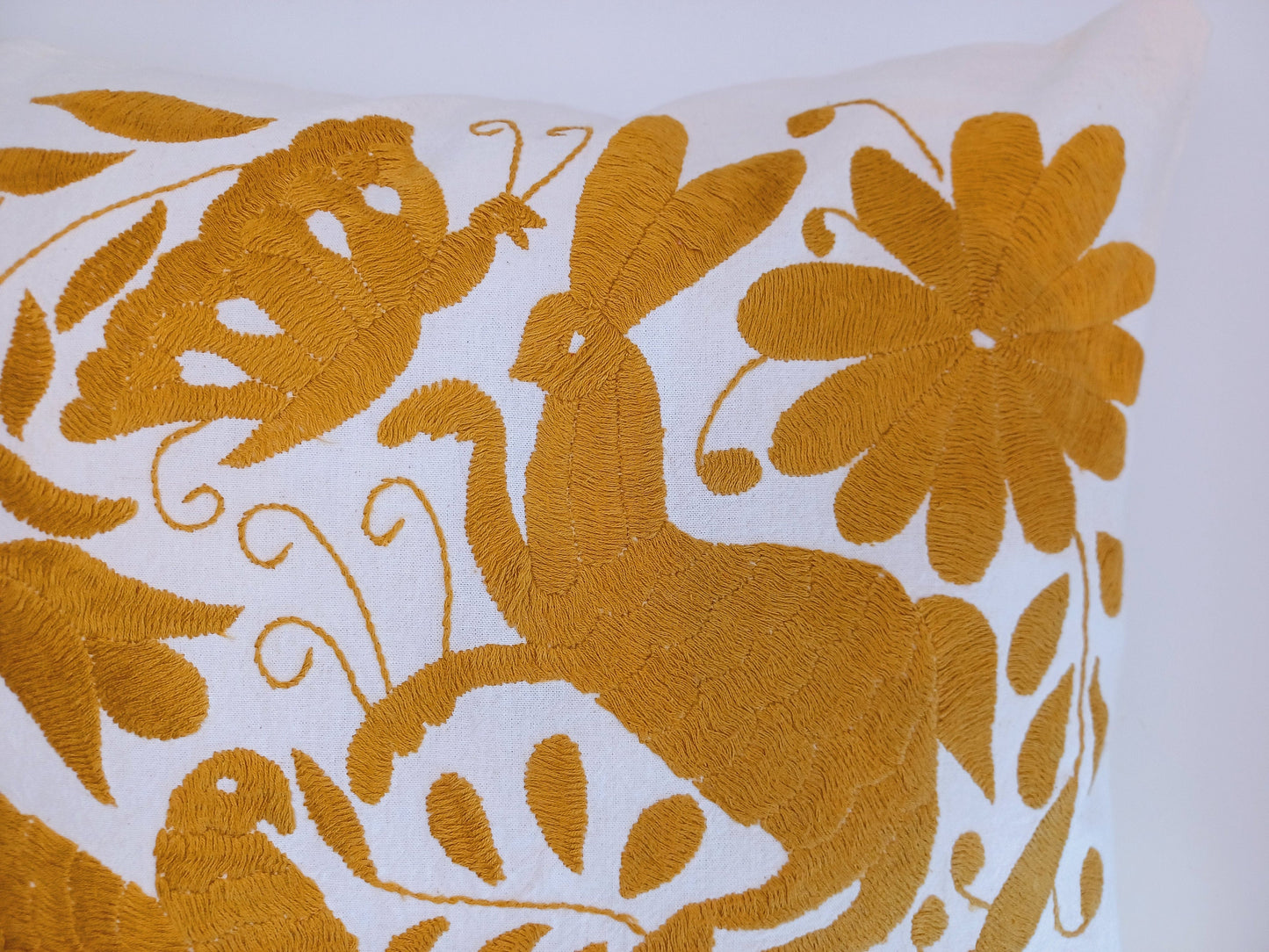 Housse d’oreiller Otomi, housse d’oreiller mexicaine, oreiller brodé à la main