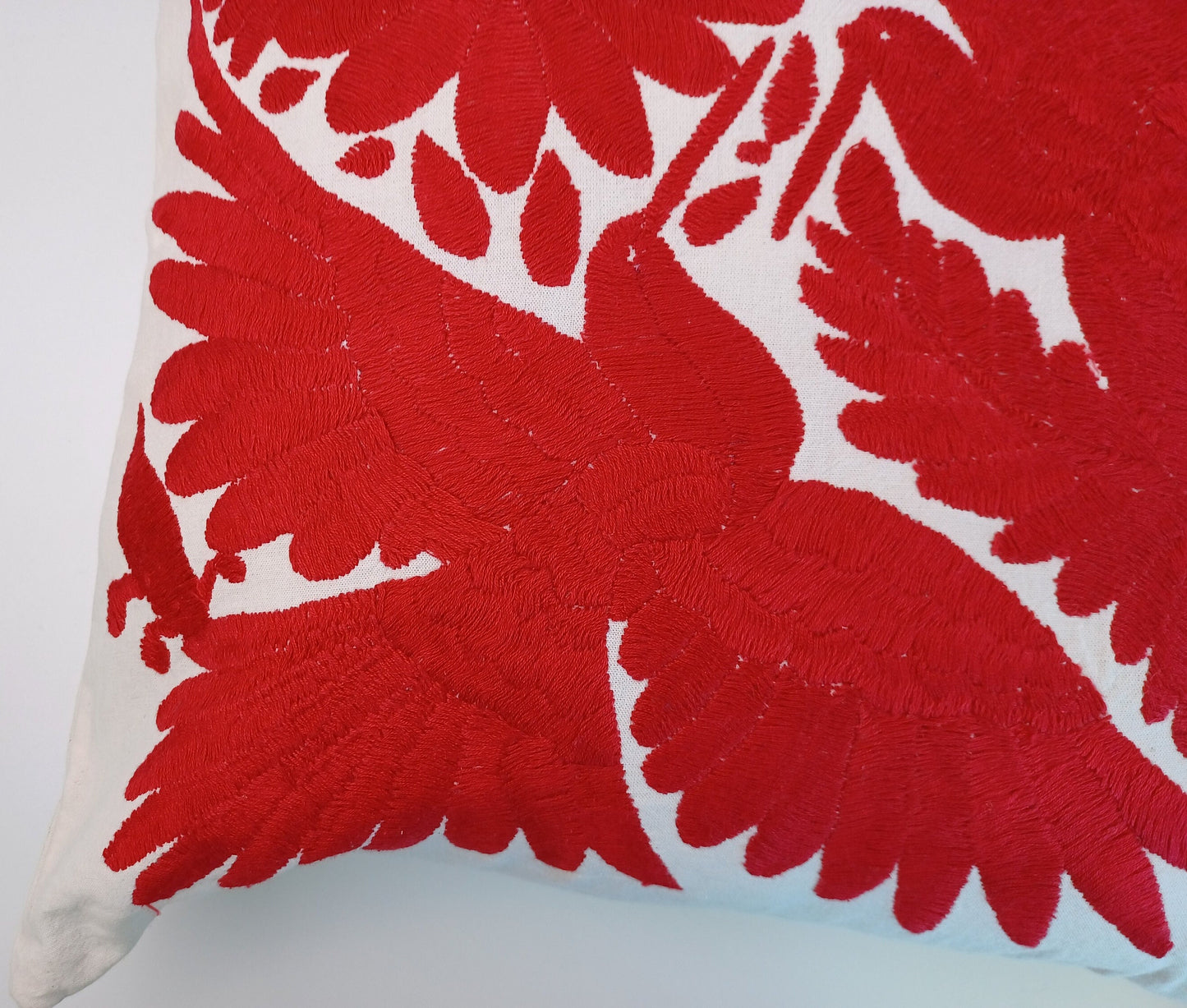 Mexican hand embroidered traditional cushion cover / Otomi cushion cover / Tenango style