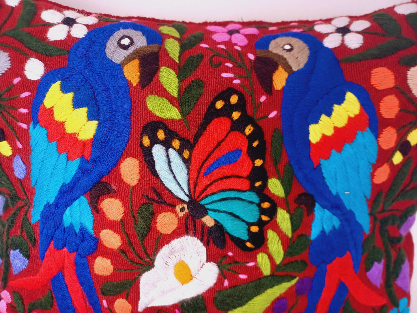Magnifique housse de coussin à imprimé animalier mexicain – Fabriquée à la main au Chiapas