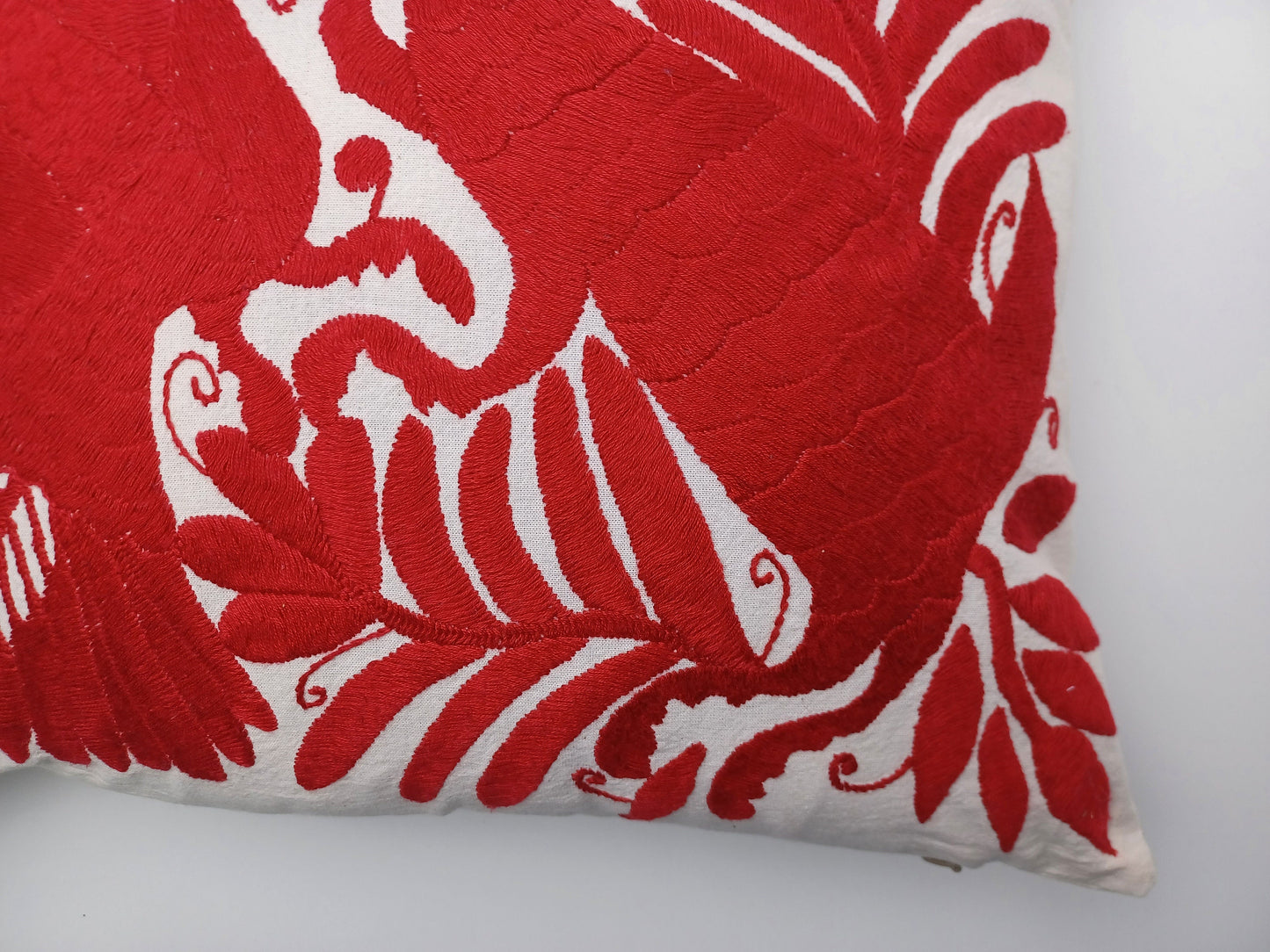 Mexican hand embroidered traditional pillowcase, Otomi pillowcase