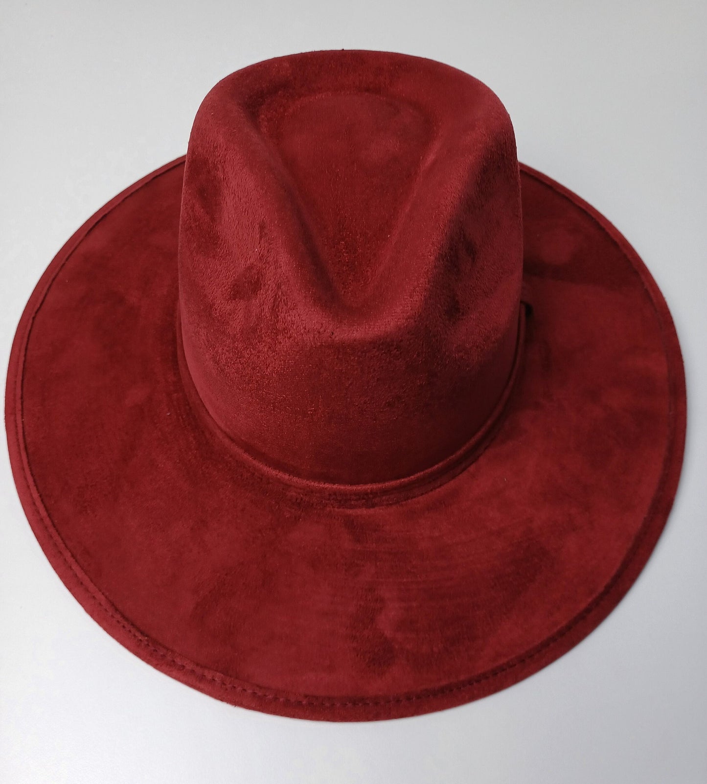Chapeau Fedora, chapeau fait main du Mexique, chapeau Boho, chapeau en daim rouge