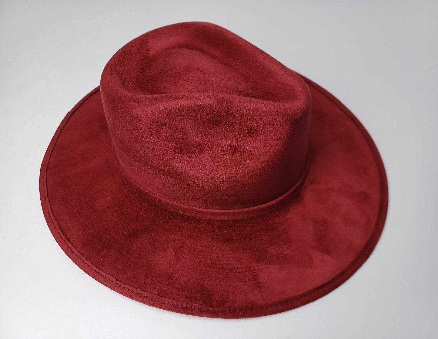 Chapeau Fedora, chapeau fait main du Mexique, chapeau Boho, chapeau en daim rouge
