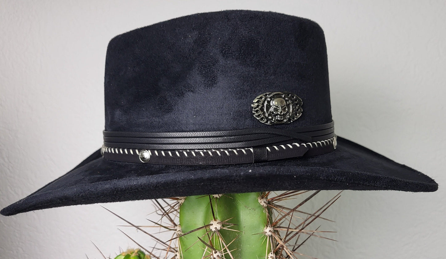 chapeau de cowboy fait à la main, chapeau à bascule, chapeau boho, chapeau de cowboy