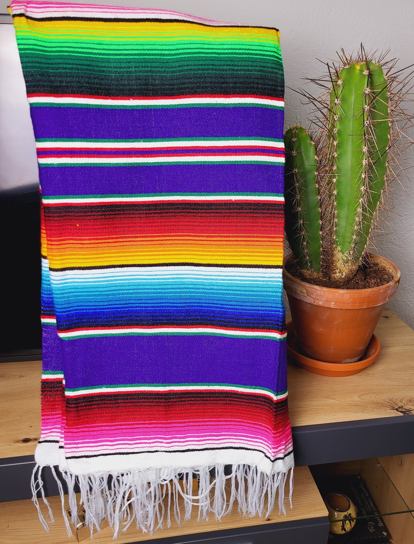 couverture mexicaine tissée à la main, couverture de pique-nique, nappe, couverture tissée à la main au Mexique