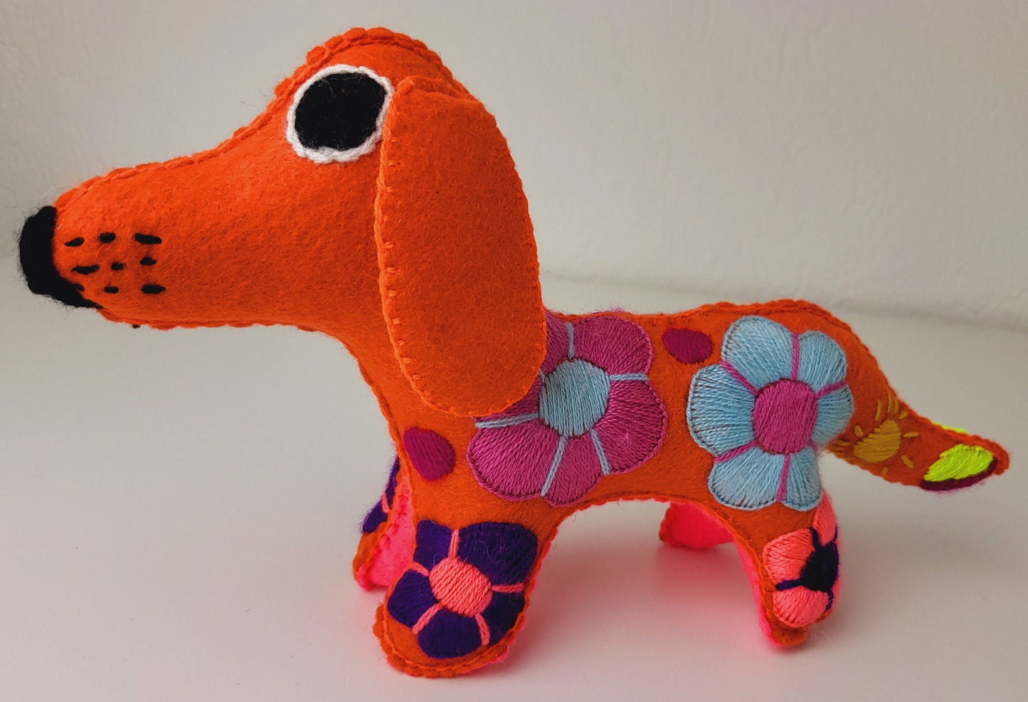 chien fait à la main du Mexique, animal en peluche brodé, animal en peluche