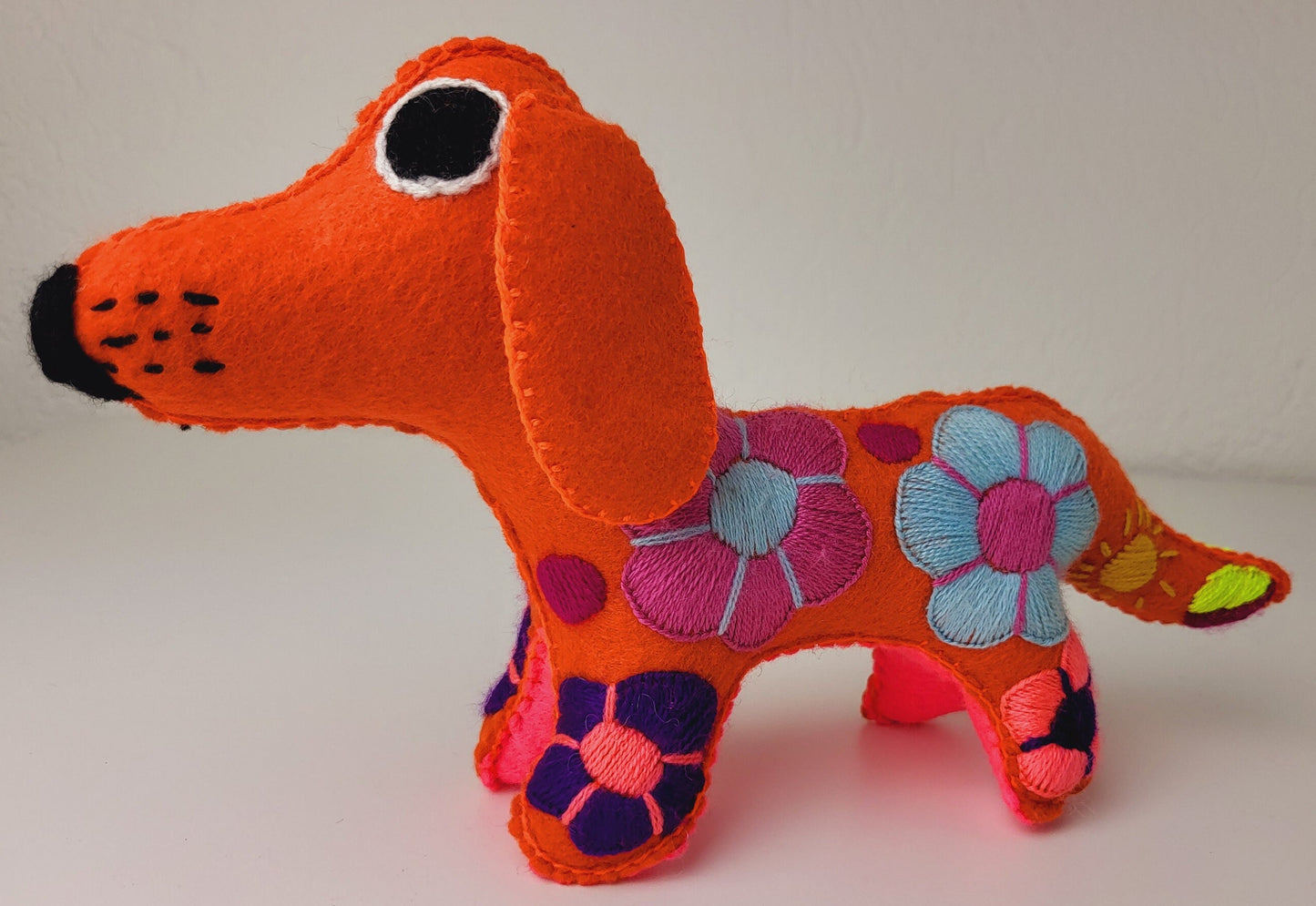 chien fait à la main du Mexique, animal en peluche brodé, animal en peluche