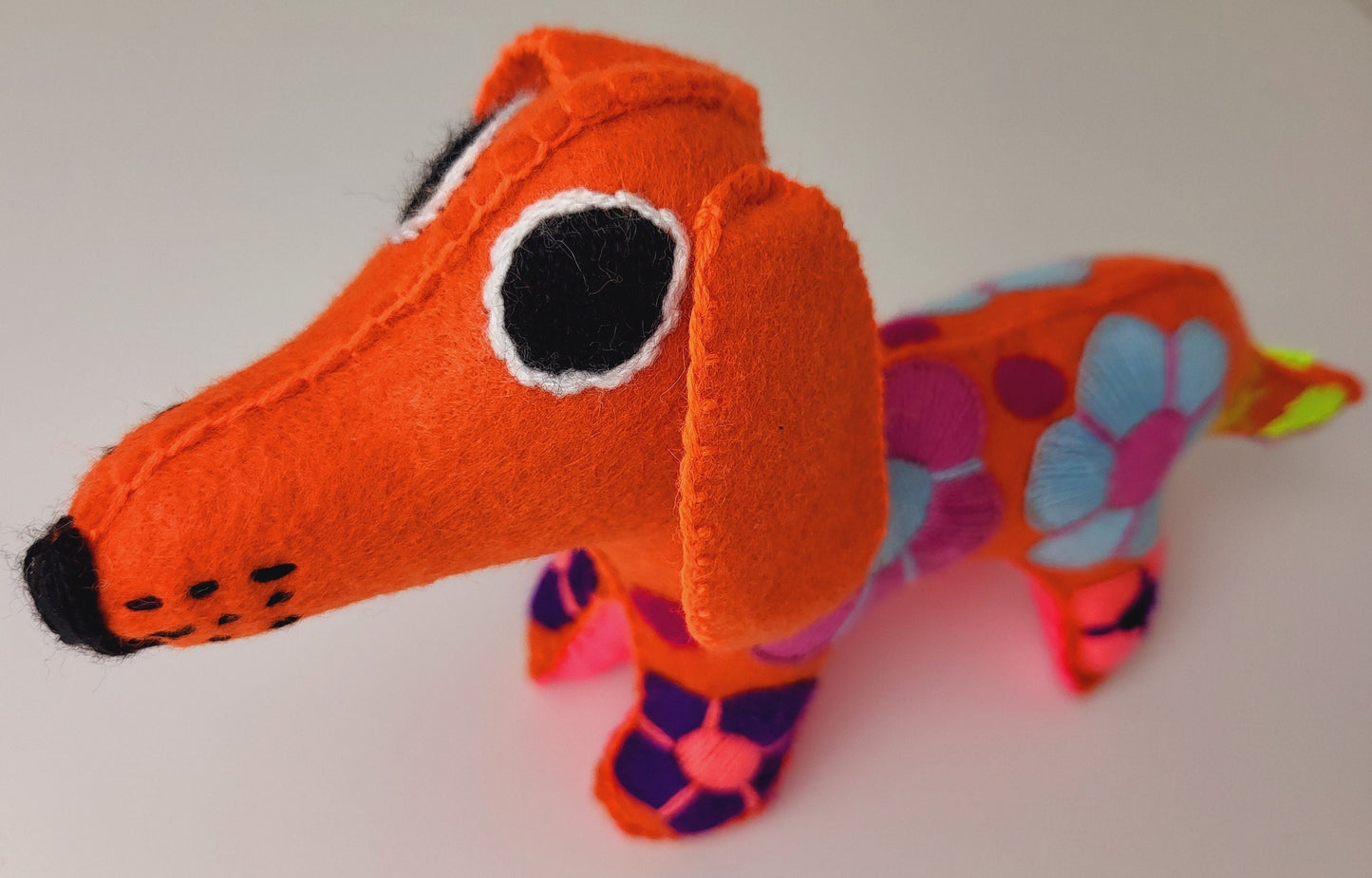chien fait à la main du Mexique, animal en peluche brodé, animal en peluche