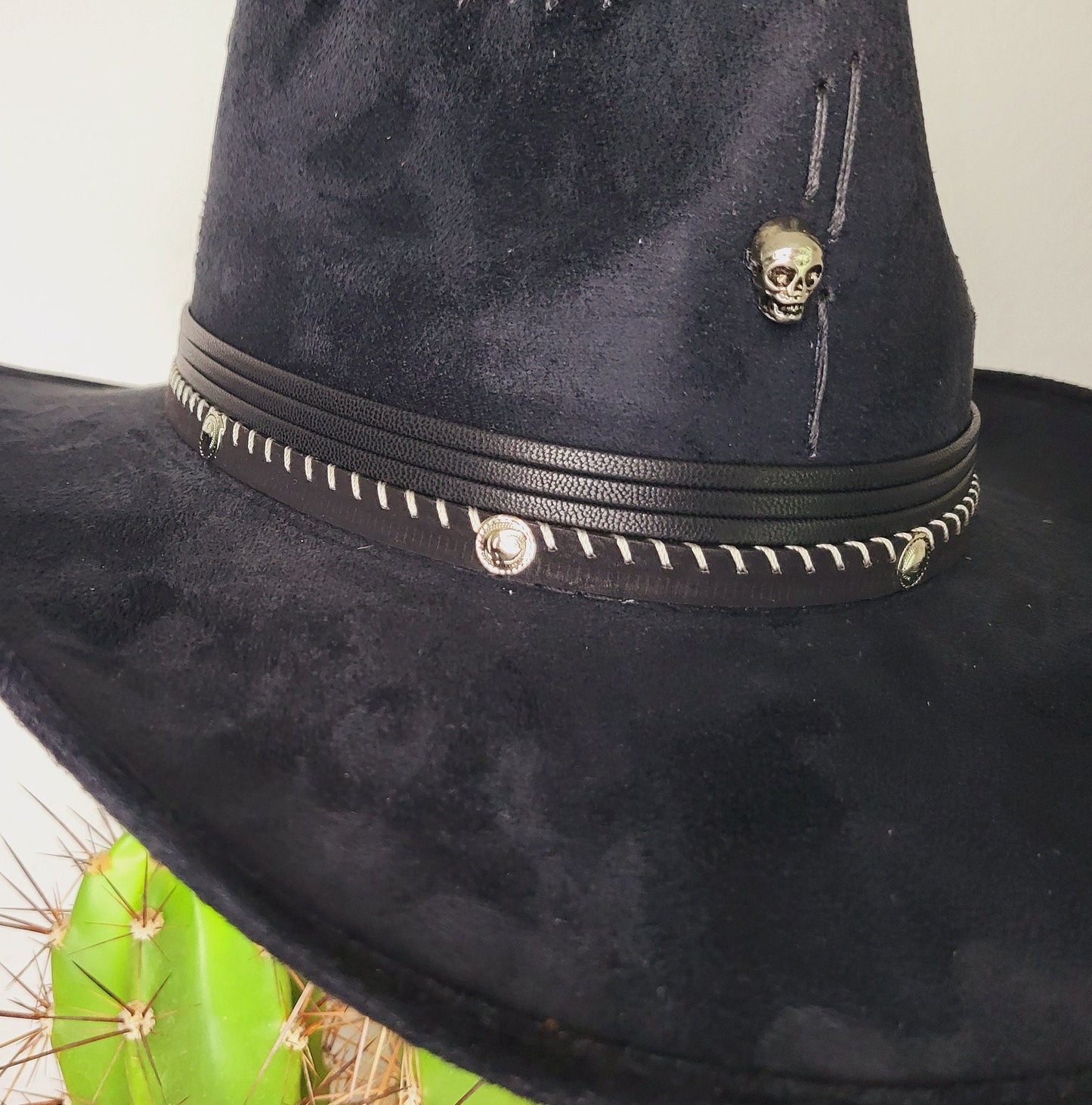 chapeau de cowboy fait à la main, chapeau à bascule, chapeau boho, chapeau de cowboy