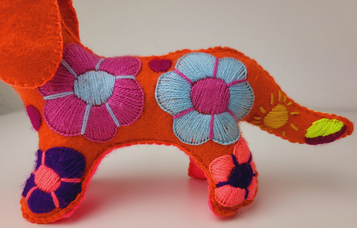 chien fait à la main du Mexique, animal en peluche brodé, animal en peluche
