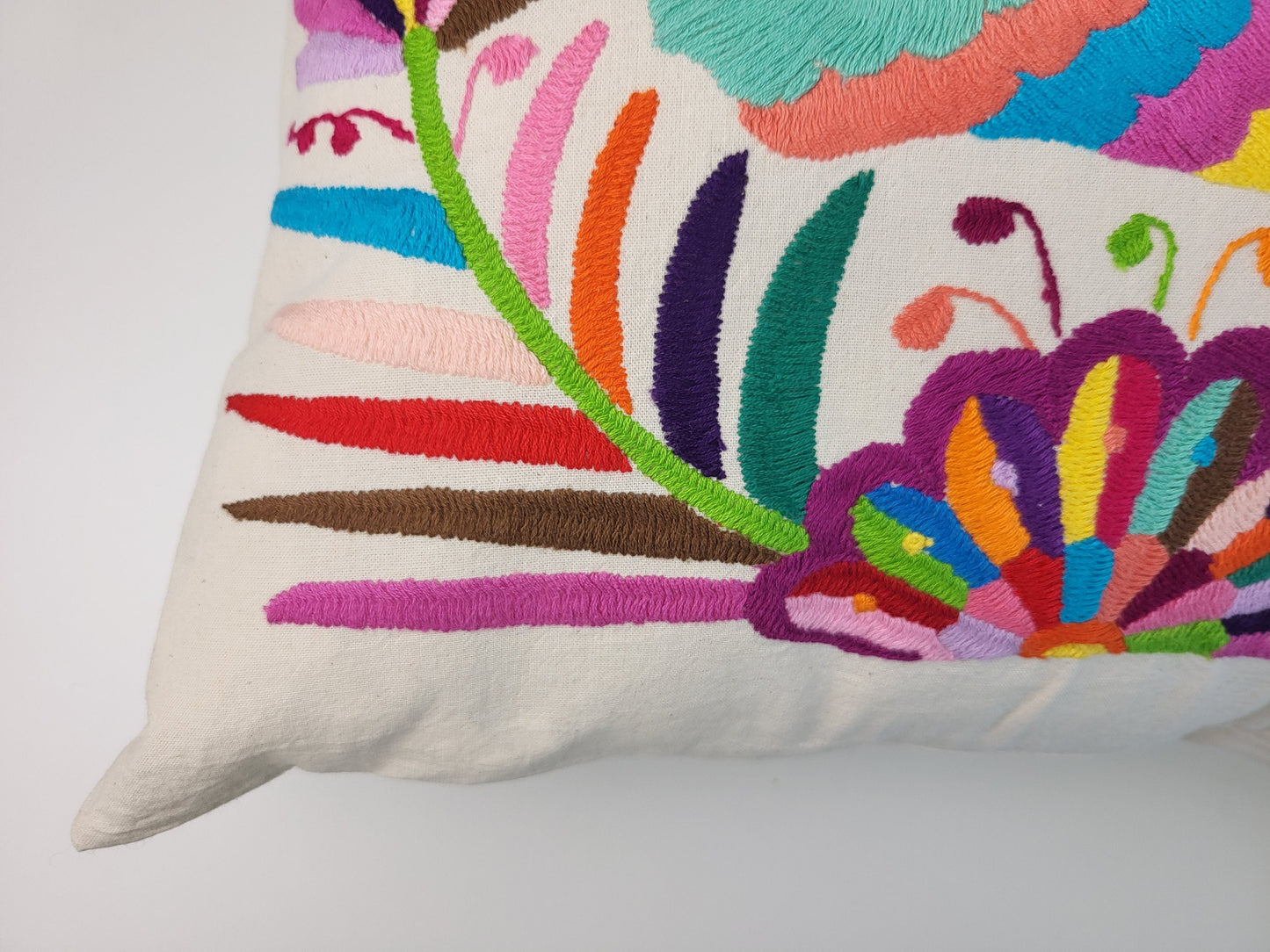Mexikanischer handbestickter Kissenbezug, Otomi Kissenbezug, Mexiko Kissen, mexikanische Kissenhülle