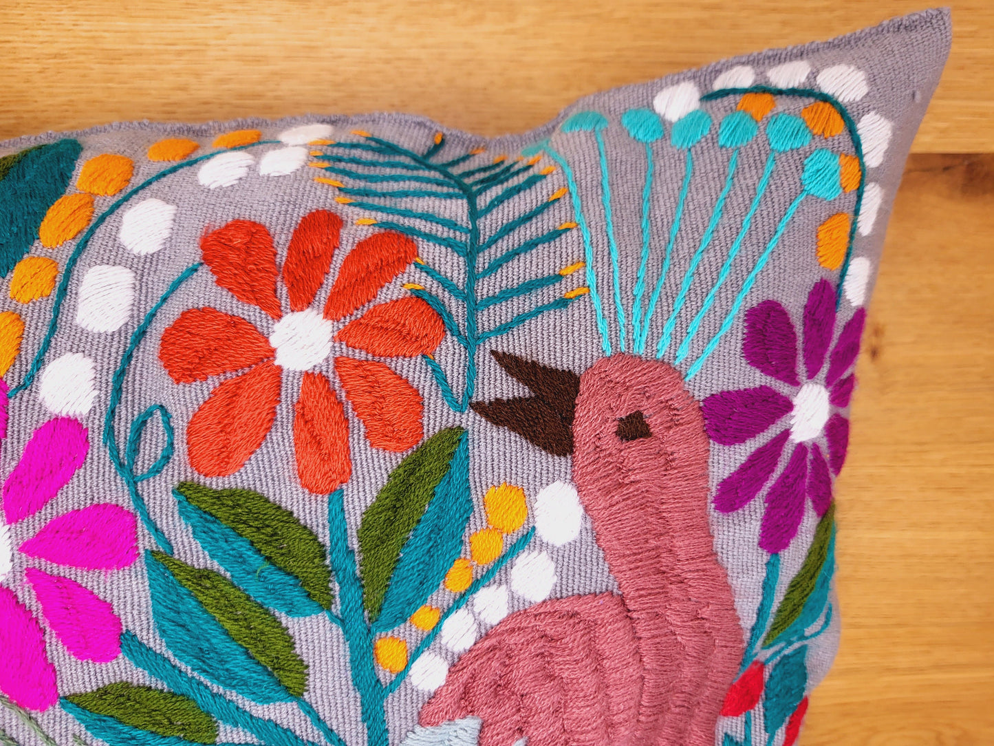 handmade decorative pillow, made in Mexico