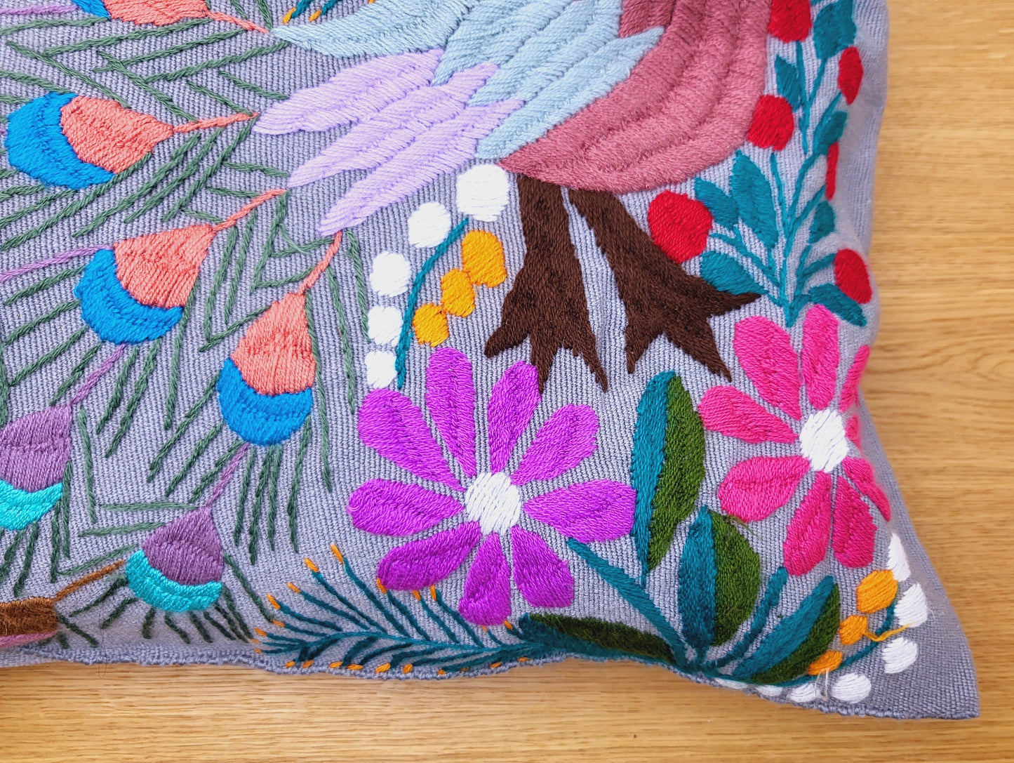 handmade decorative pillow, made in Mexico