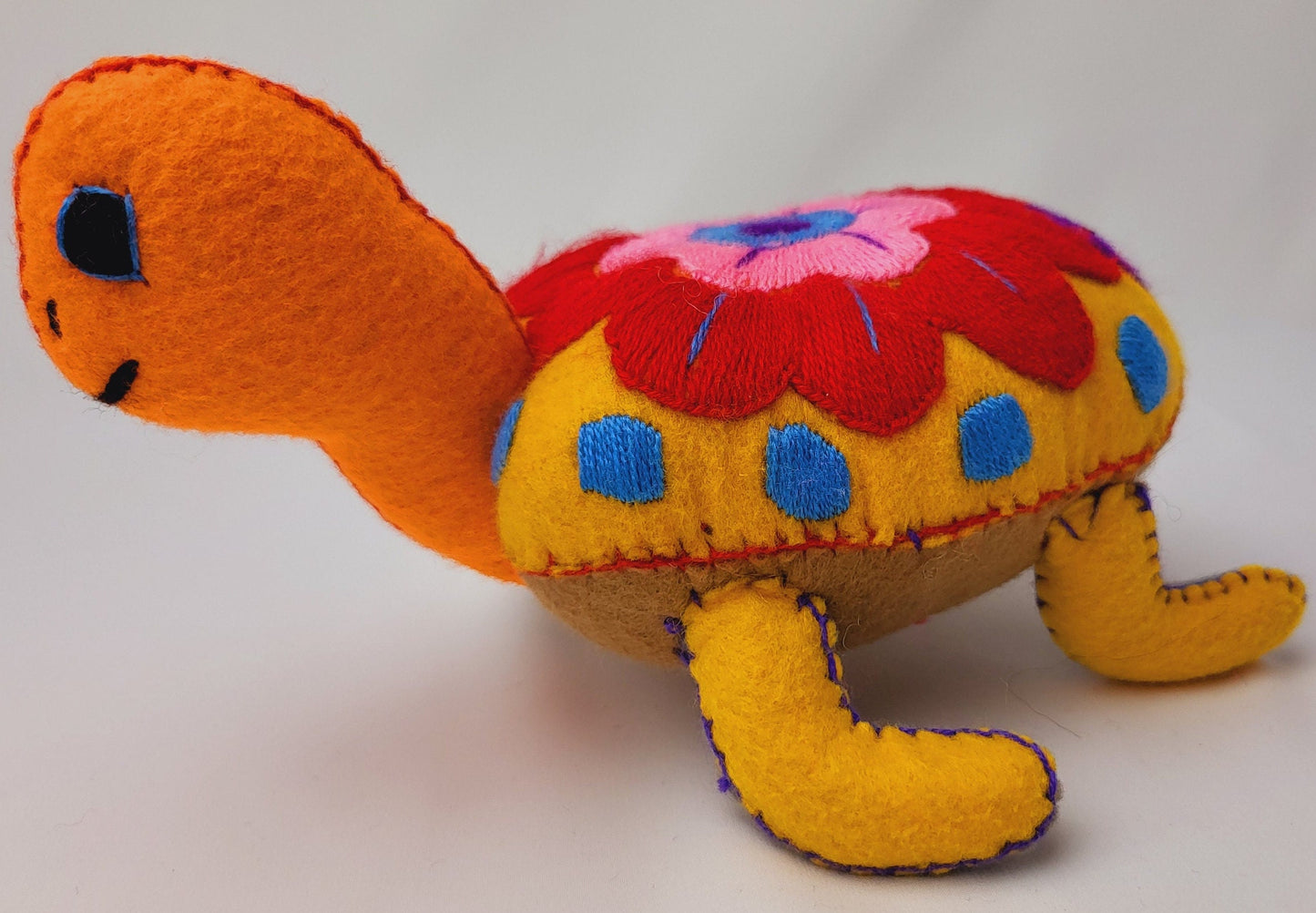 tortue en peluche faite à la main, animal en peluche du Mexique