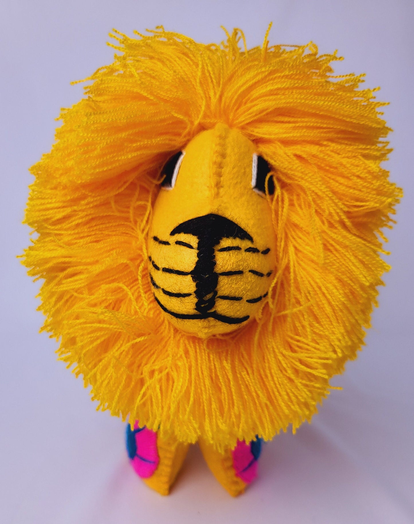 hand-embroidered lion, stuffed animal lion from Mexico