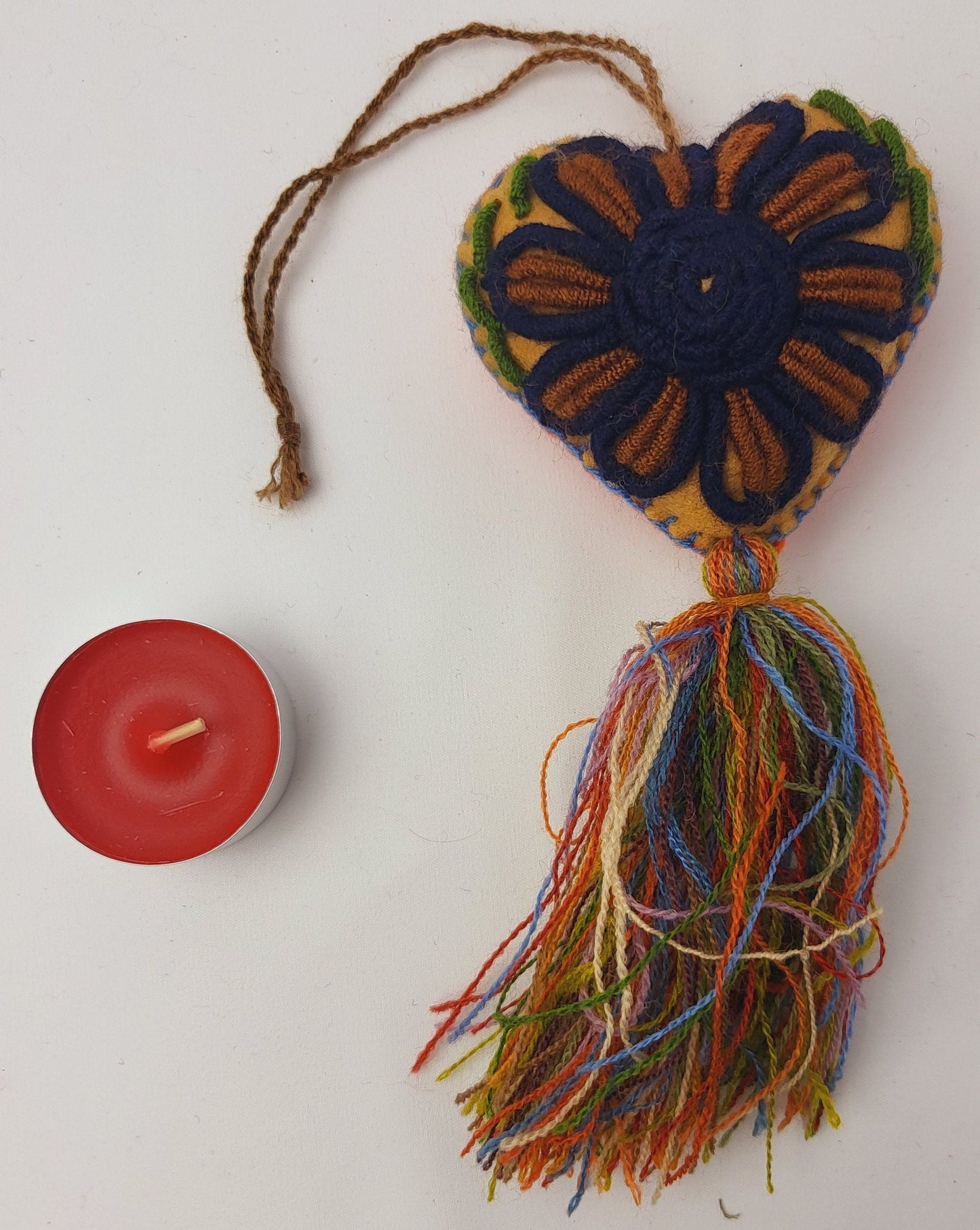Pendentif coeur mexicain, coeur décoratif