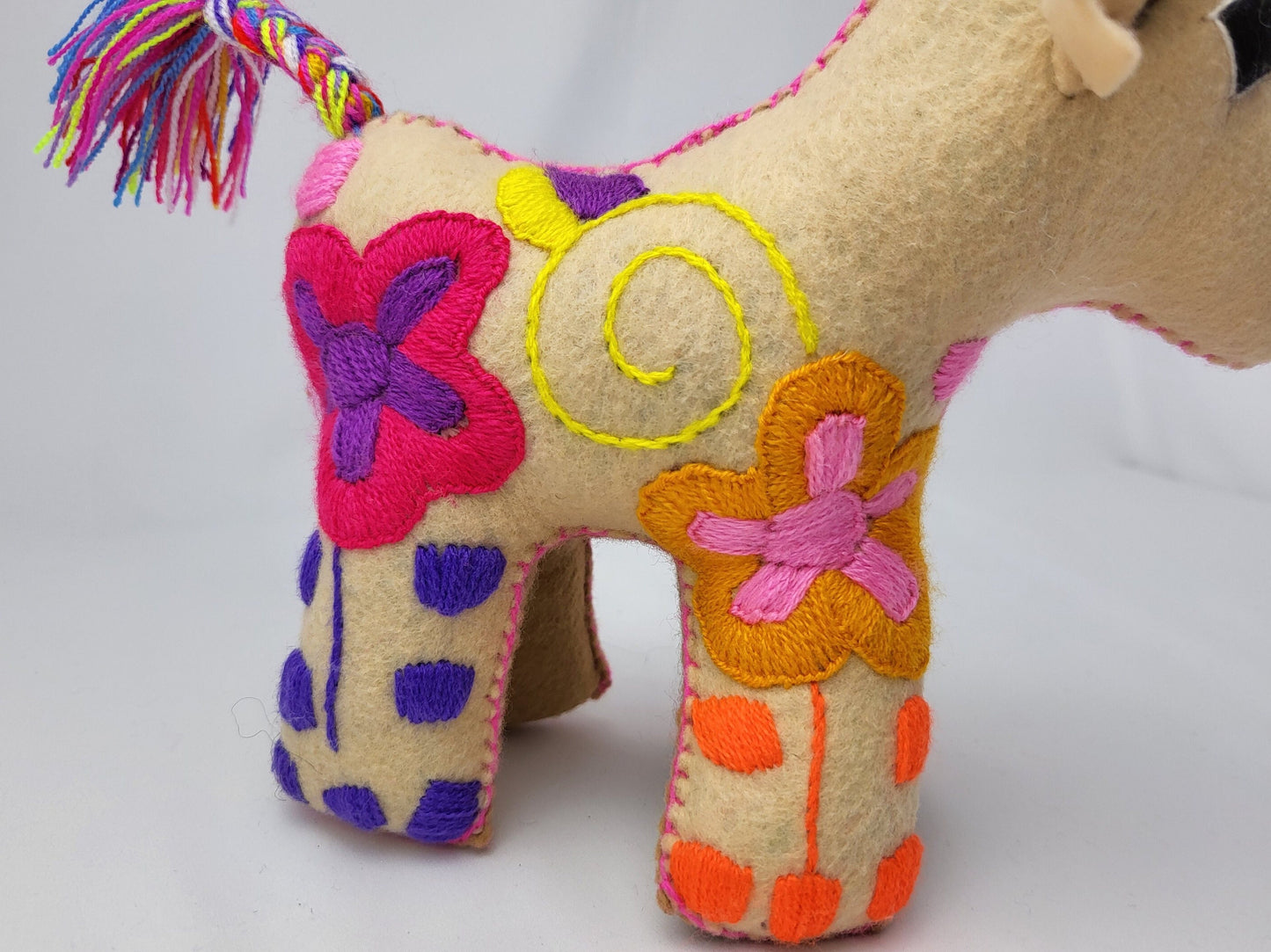 taureau animal en peluche fait à la main, animal en peluche du Mexique