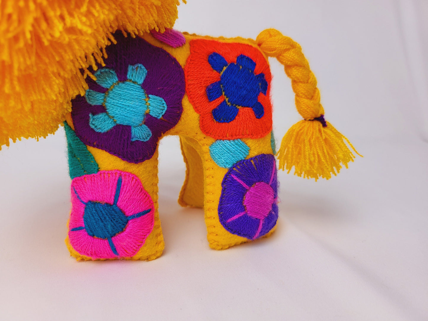 hand-embroidered lion, stuffed animal lion from Mexico