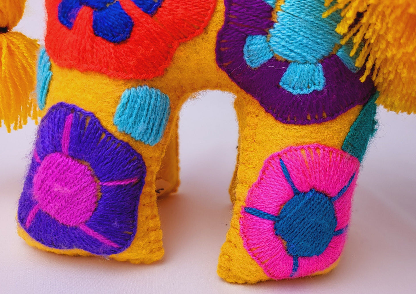 hand-embroidered lion, stuffed animal lion from Mexico