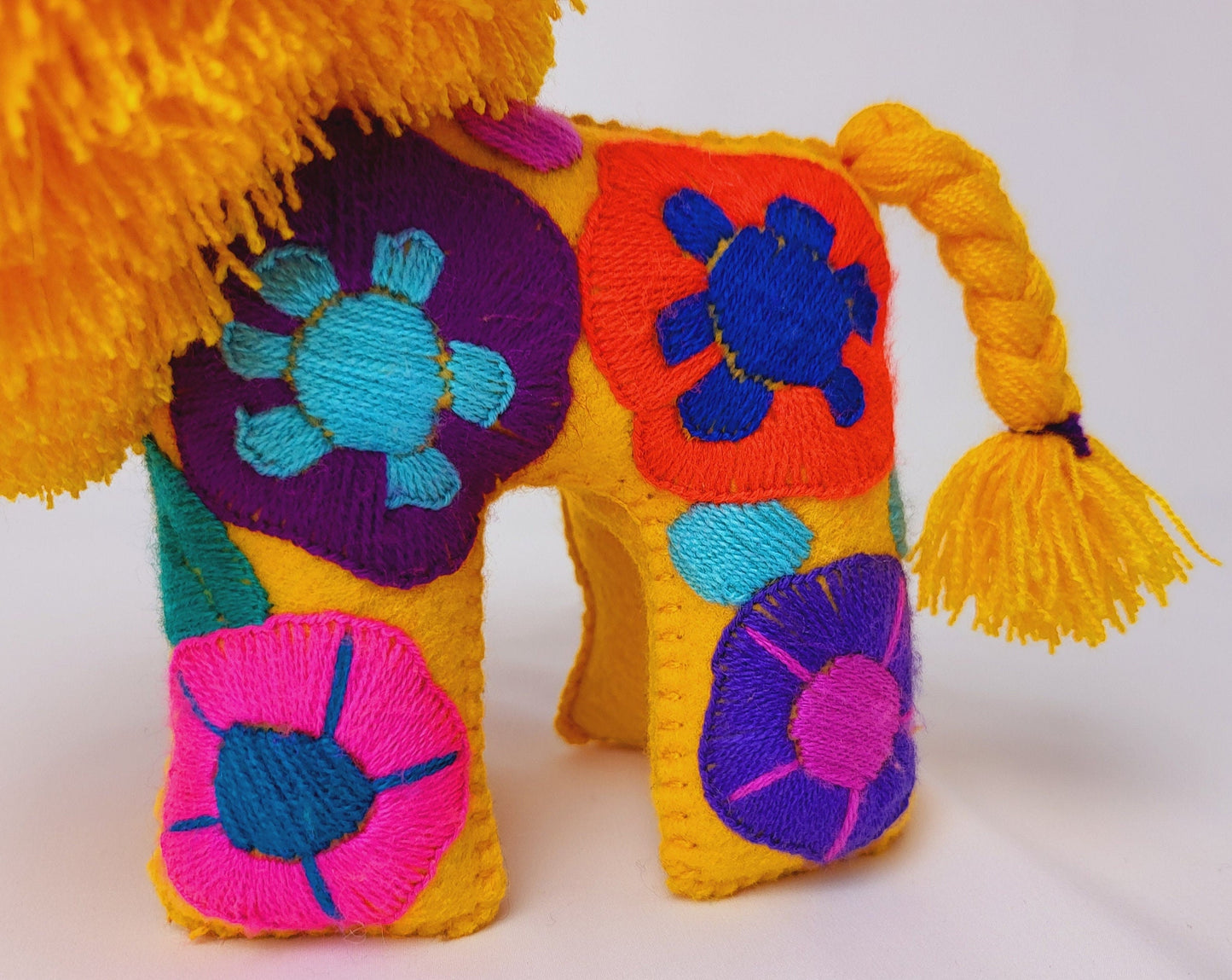 hand-embroidered lion, stuffed animal lion from Mexico