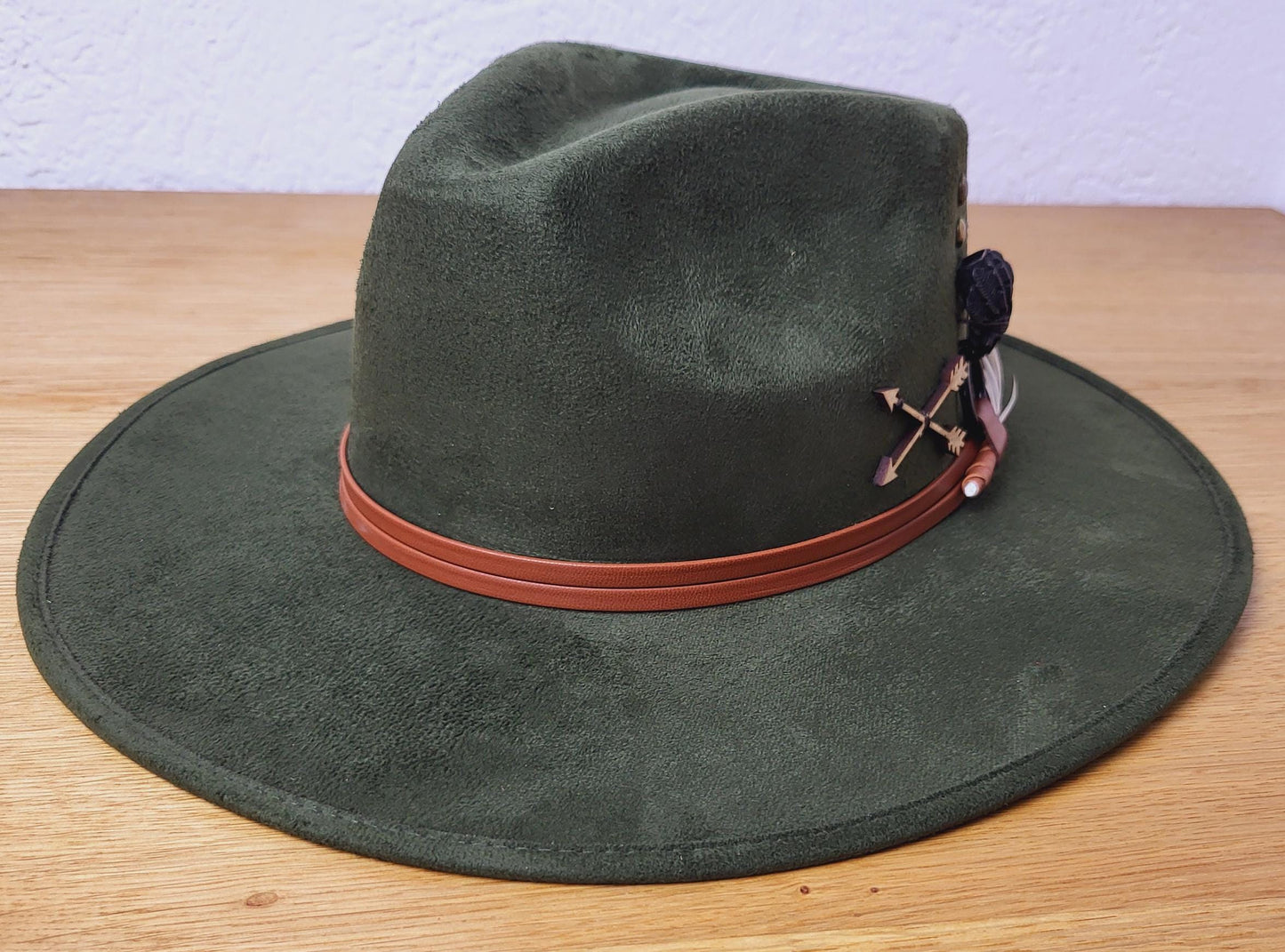Chapeau Fedora avec décoration de chapeau, chapeau fait main du Mexique, chapeau à plumes, chapeau bohème