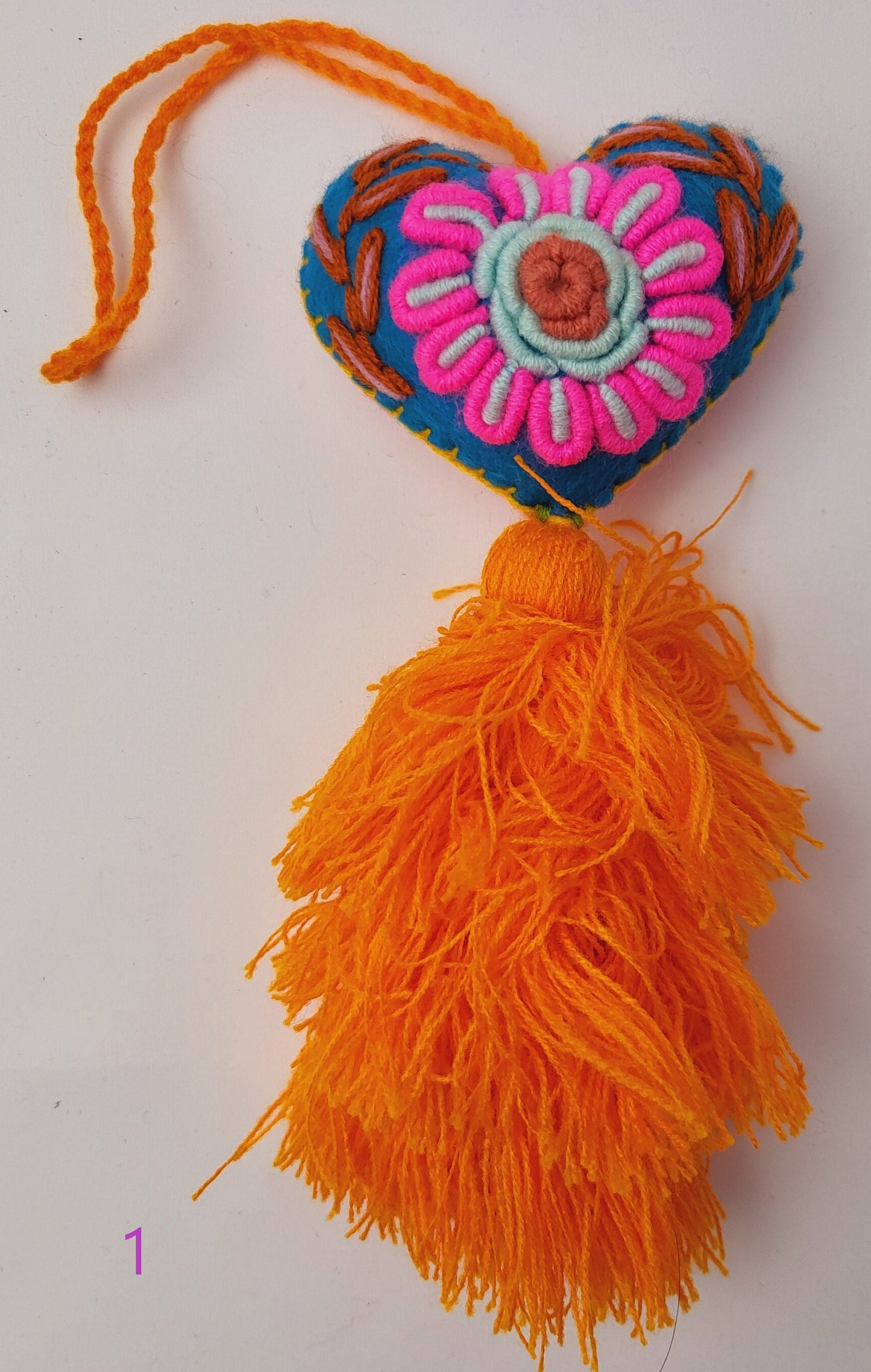 Pendentif coeur mexicain, coeur décoratif
