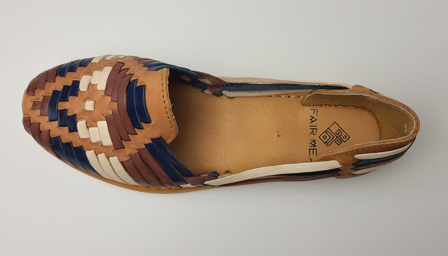 Mexican Huaraches, Women's Leather Sandals, Flat Sandals with Closed Toe, Handmade Women's Sandals, Genuine Leather Shoe