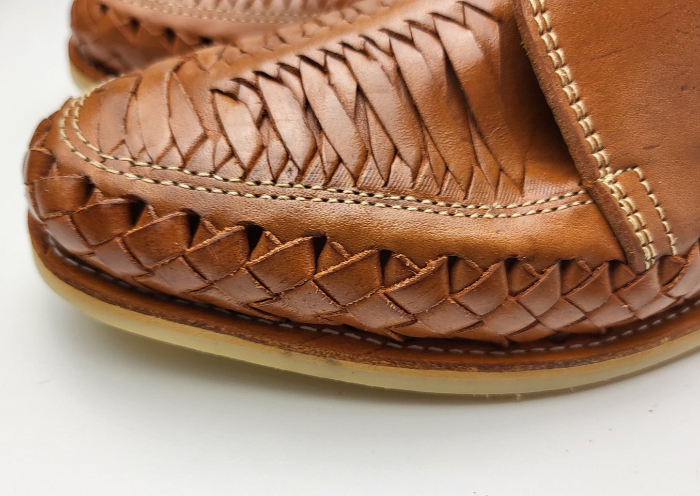 Sandales Huarache pour hommes, chaussures en cuir faites à la main au Mexique - Mocassins marron et naturels, chaussures à talons légères, Huaraches respirantes