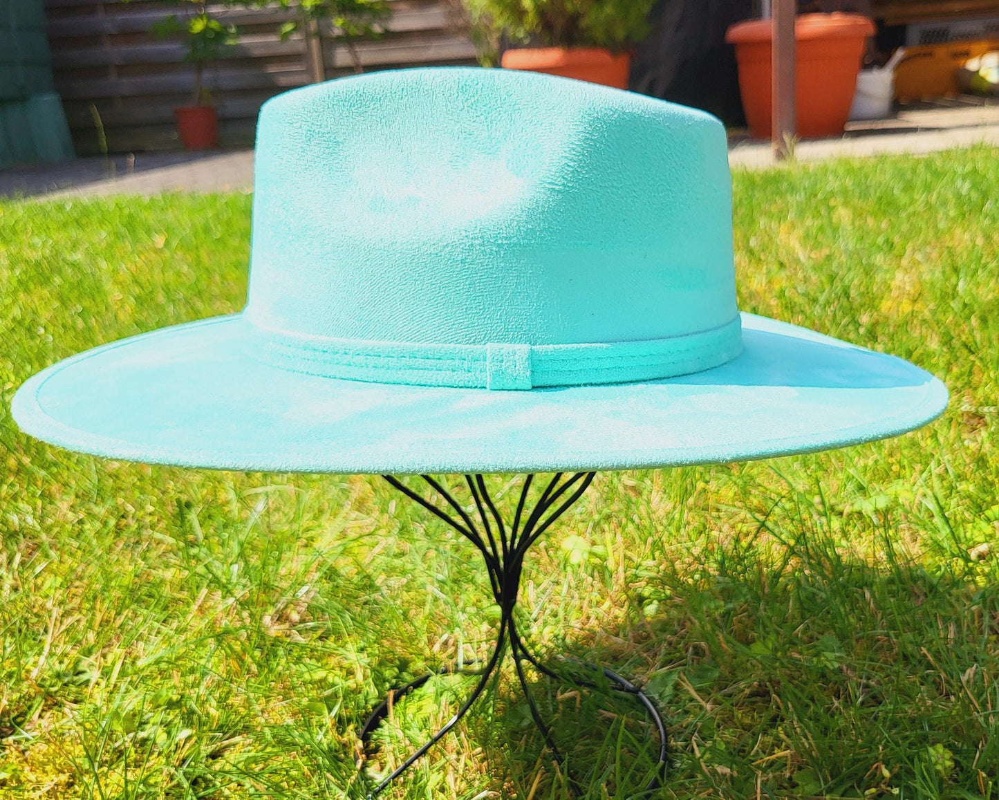 Chapeau Fedora jaune, chapeau fait main au Mexique, chapeau bohème, chapeau en daim