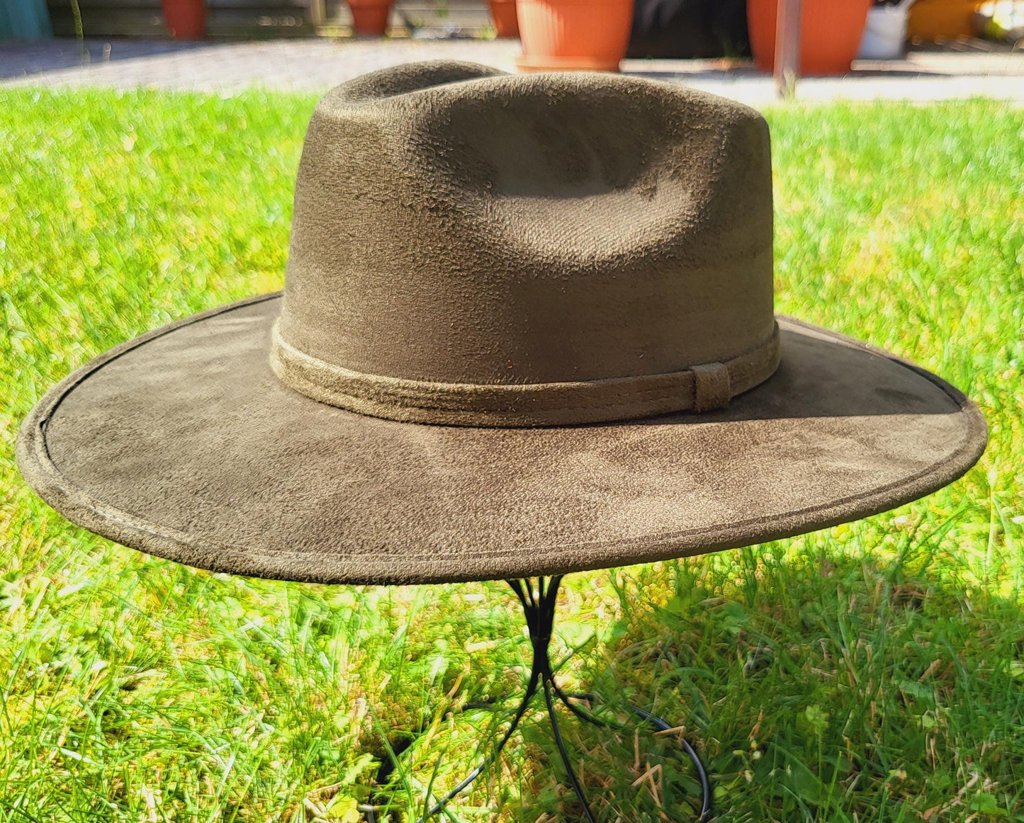 Chapeau Fedora jaune, chapeau fait main au Mexique, chapeau bohème, chapeau en daim