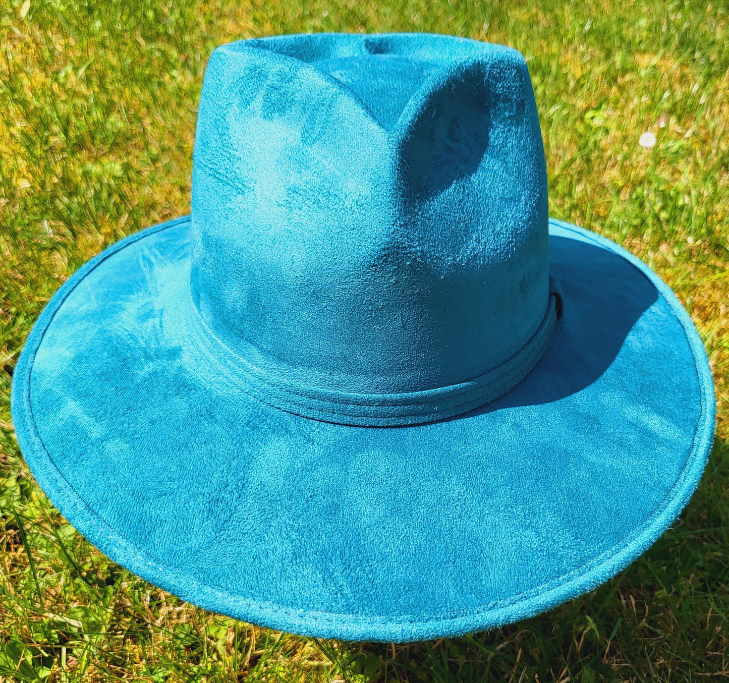 Fedora Hut mit gebogener Krempe, handgemachter Hut aus Mexiko, Boho Hut, türkiser Hut