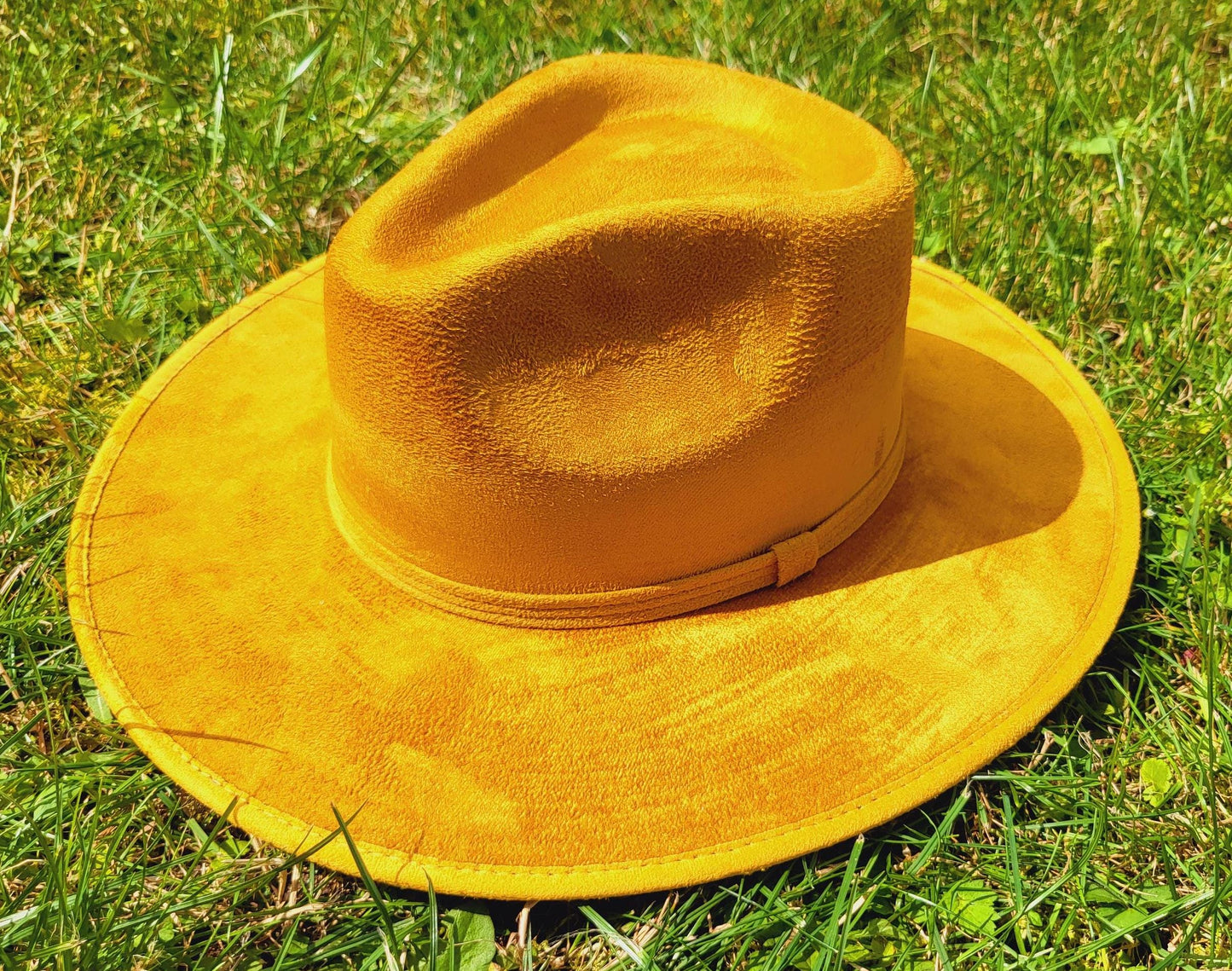 Chapeau Fedora jaune, chapeau fait main au Mexique, chapeau bohème, chapeau en daim