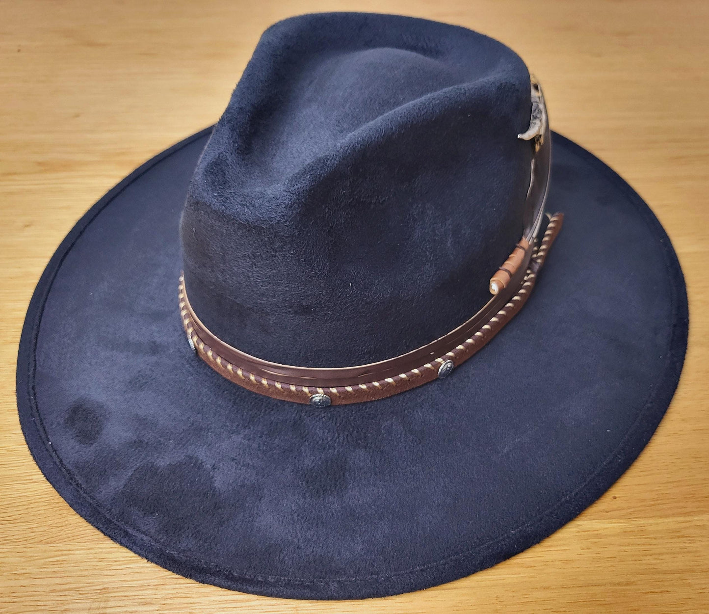 Chapeau Fedora avec décoration de chapeau, chapeau fait main du Mexique, chapeau à plumes, chapeau bohème