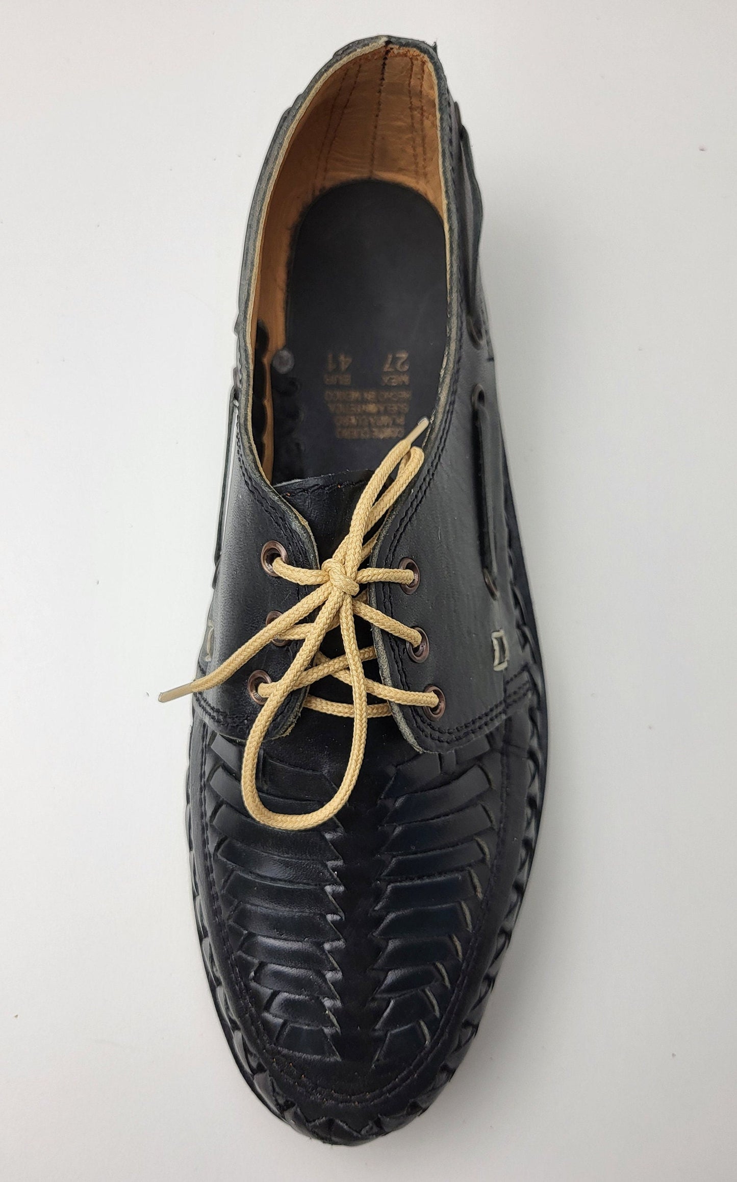 Sandales Huarache pour hommes, chaussures en cuir tissé à la main fabriquées au Mexique - Mocassins marron et naturels, chaussures à talons légères, Huaraches respirantes