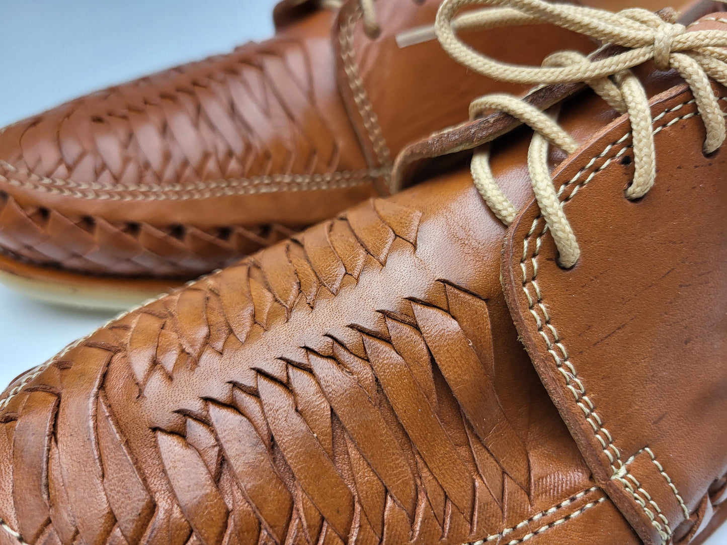 Sandales Huarache pour hommes, chaussures en cuir faites à la main au Mexique - Mocassins marron et naturels, chaussures à talons légères, Huaraches respirantes
