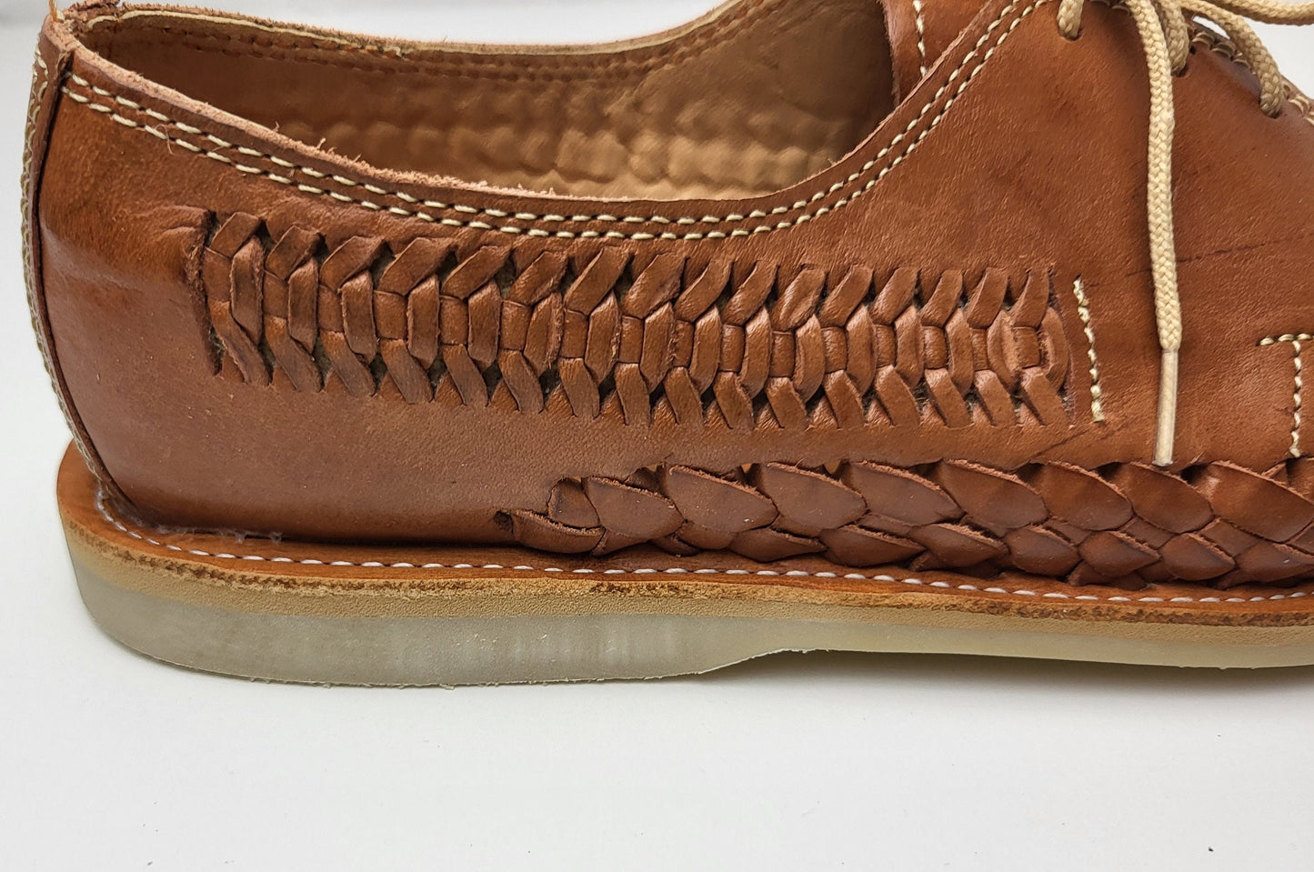 Sandales Huarache pour hommes, chaussures en cuir faites à la main au Mexique - Mocassins marron et naturels, chaussures à talons légères, Huaraches respirantes