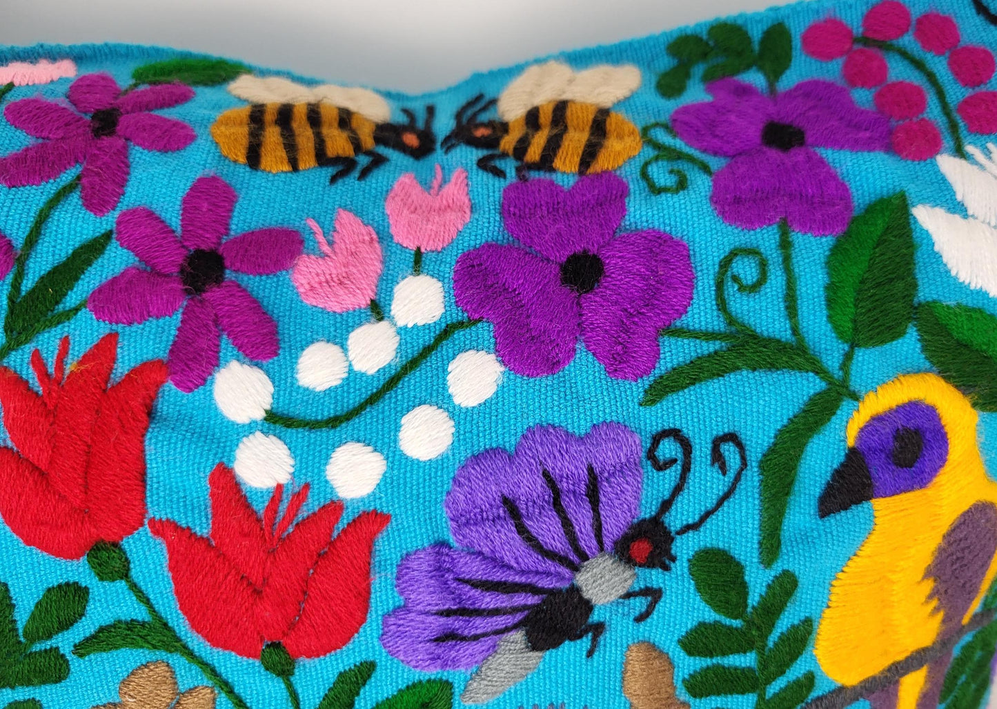 housse de coussin brodée et tissée à la main, housse de coussin motif animalier