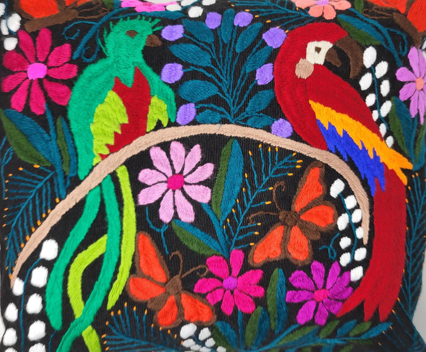 housse de coussin brodée et tissée à la main, housse de coussin motif animalier
