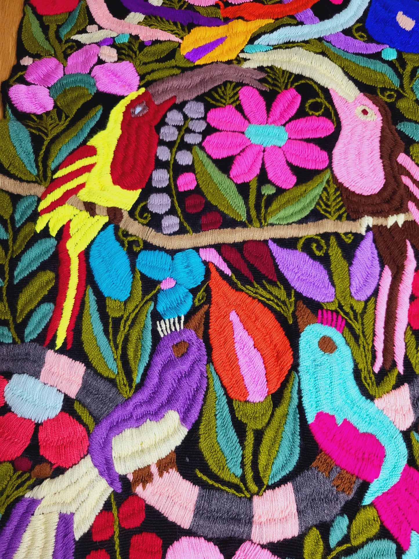 Chemin de table mexicain tissé à la main, chemin de table avec motif animalier, tenture murale, unique