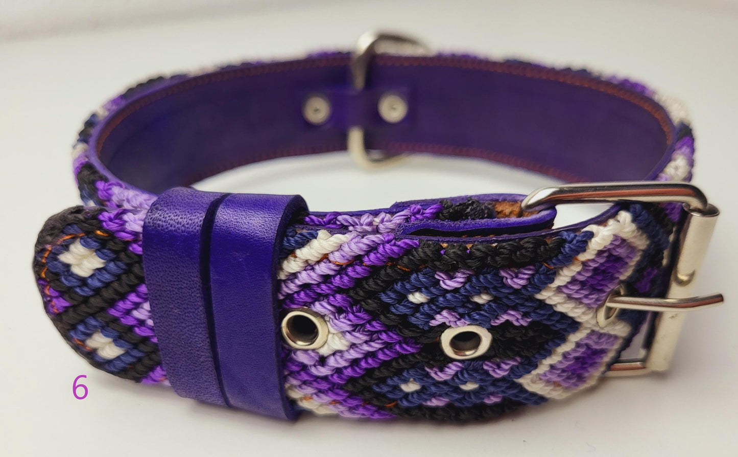 Dog collar 60 cm made of leather, neck circumference 40 cm - 48 cm, Mexican dog collar handmade