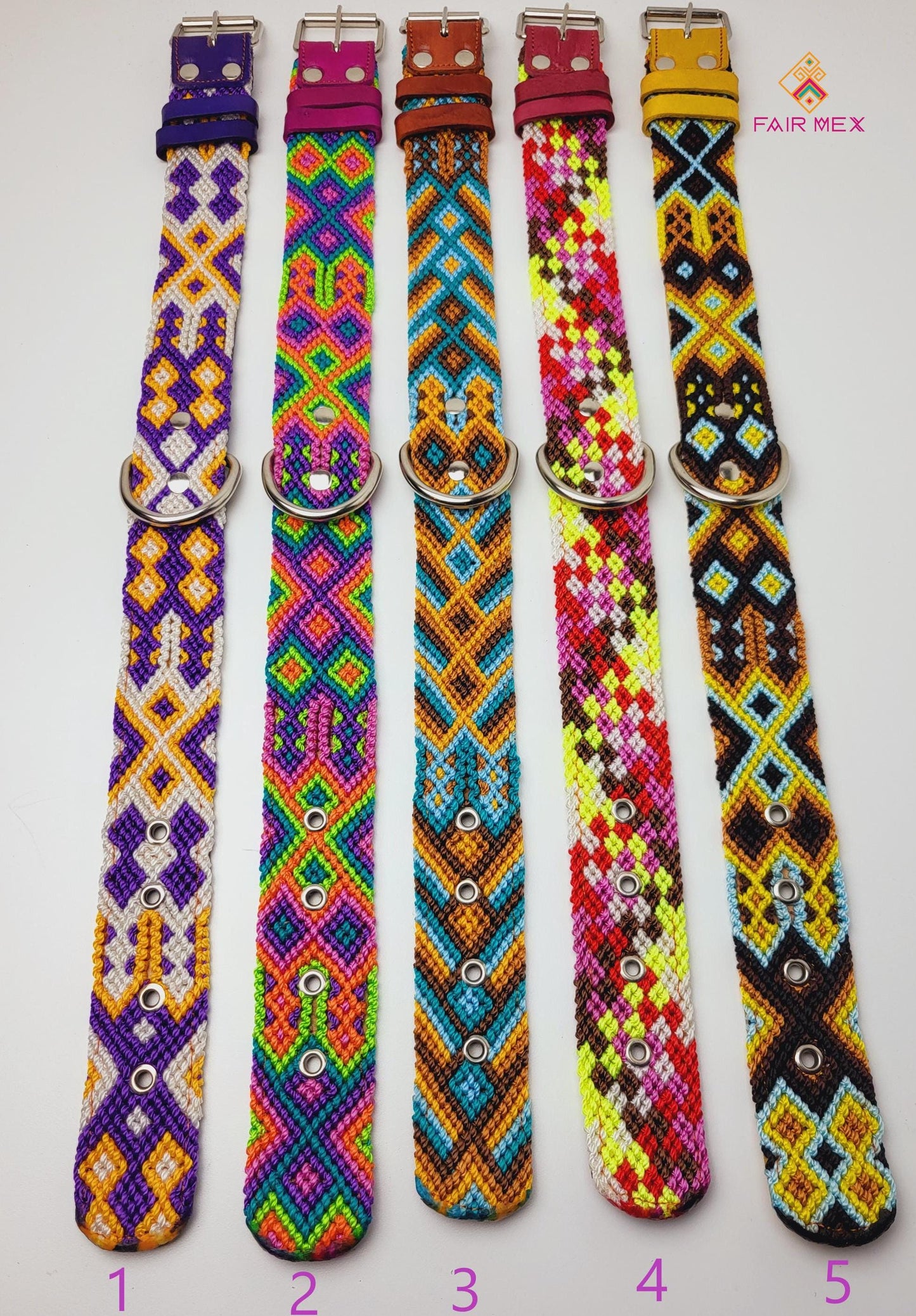 Hundehalsband L 60 cm aus Leder, Halsumfang 40 cm - 48 cm, mexikanisches Hundehalsband handgefertigt
