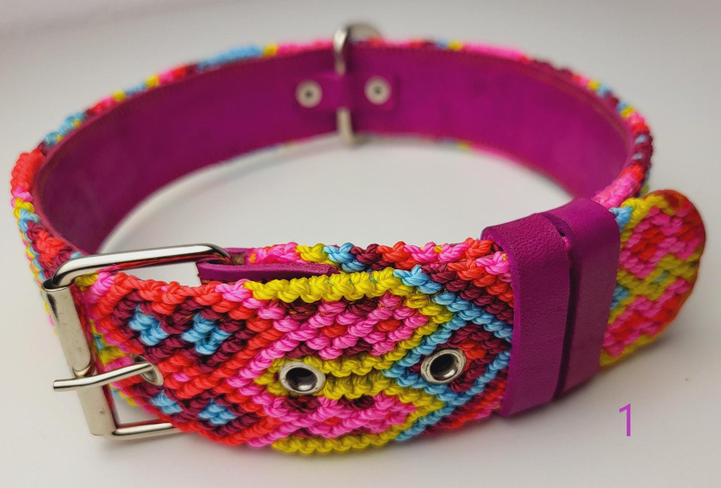 Dog collar 70 cm made of leather, neck circumference 48 cm - 58 cm, Mexican dog collar handmade