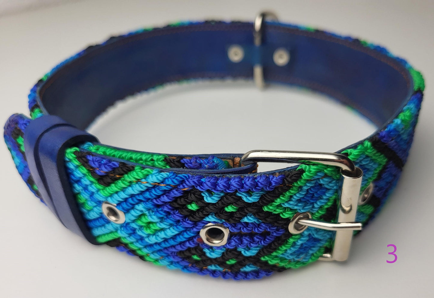 Dog collar 70 cm made of leather, neck circumference 48 cm - 58 cm, Mexican dog collar handmade