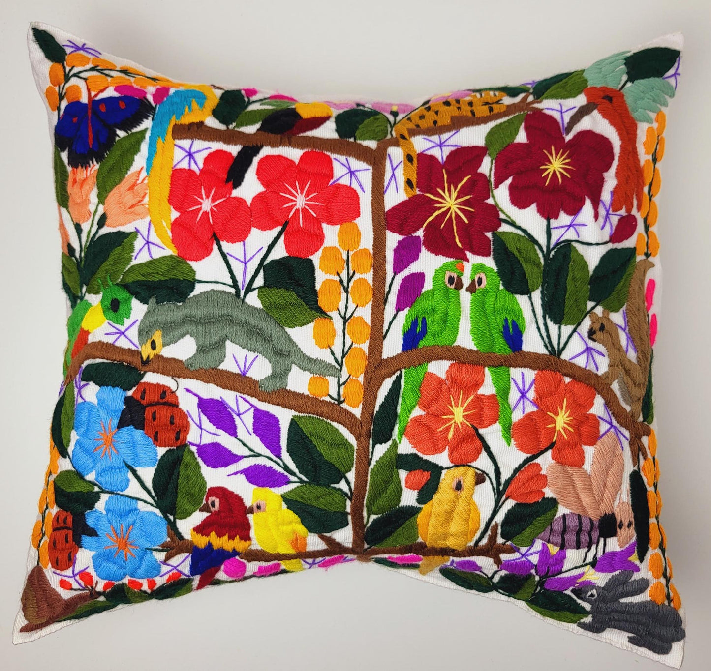 handmade decorative pillow, made in Mexico