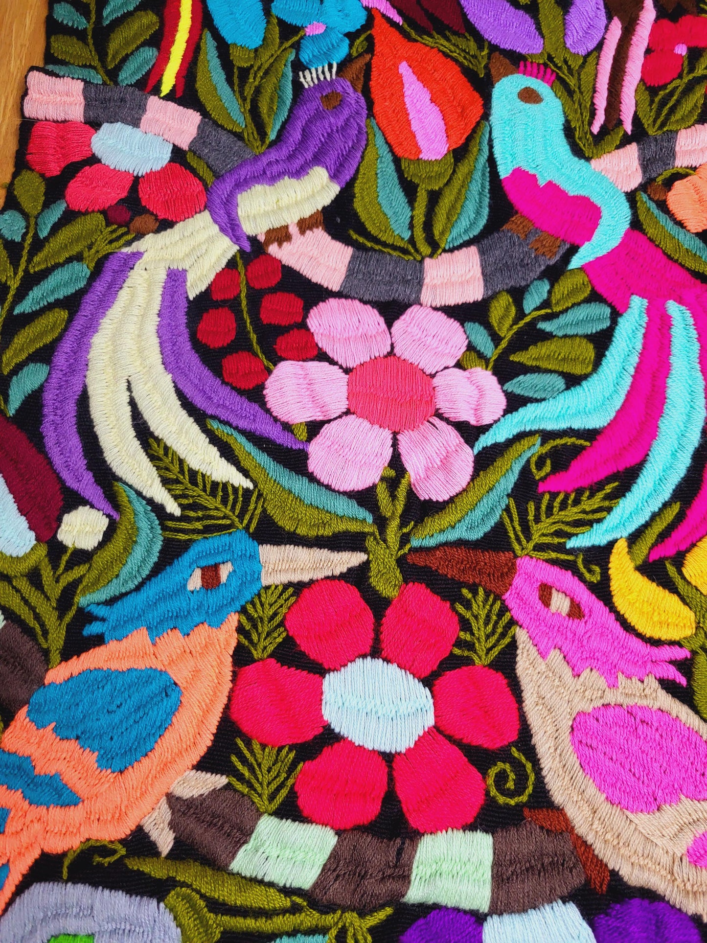 Chemin de table mexicain tissé à la main, chemin de table avec motif animalier, tenture murale, unique