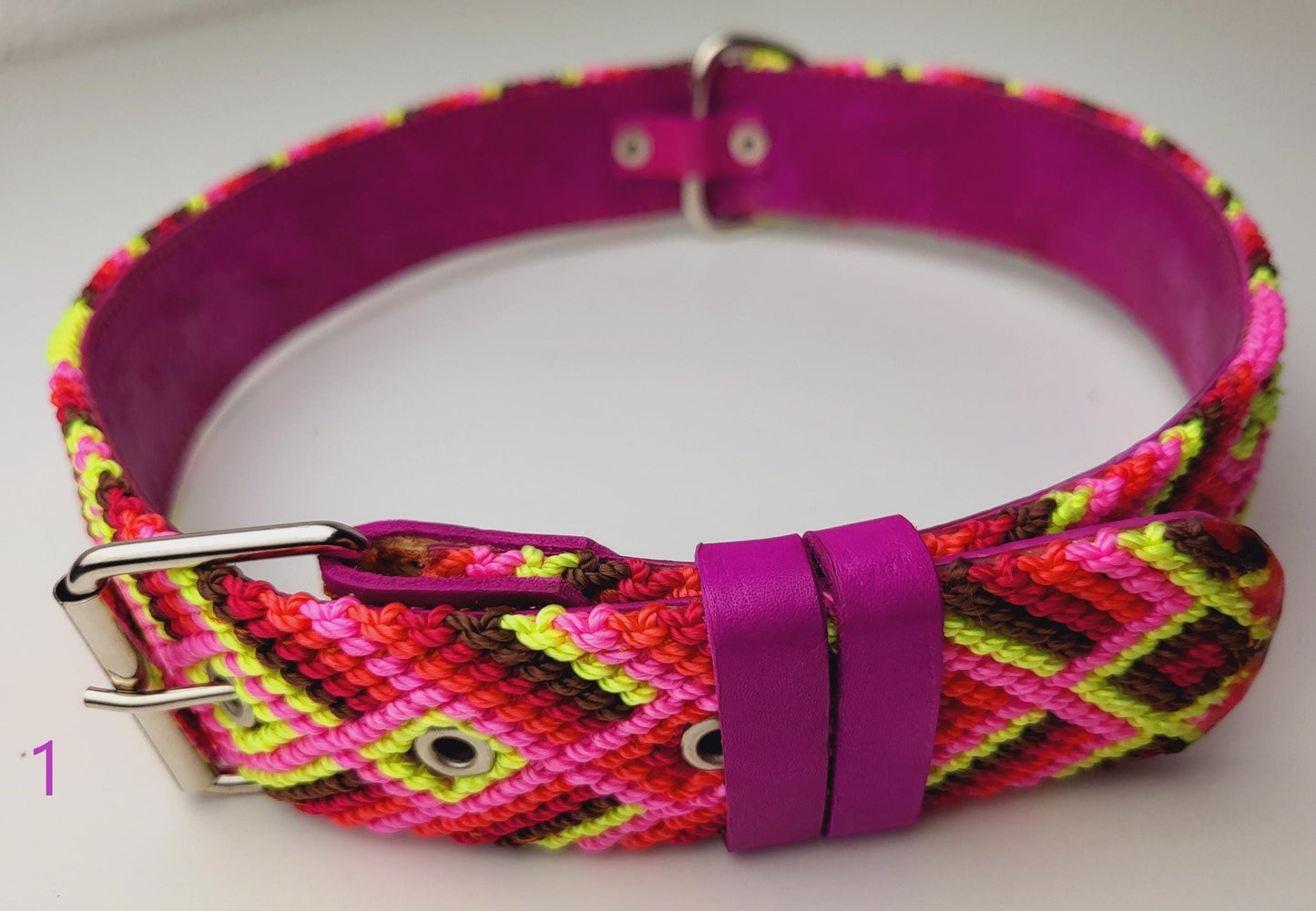 Hundehalsband XXL, 80 cm aus Leder, Halsumfang 59 cm - 69 cm, mexikanisches Hundehalsband handgefertigt