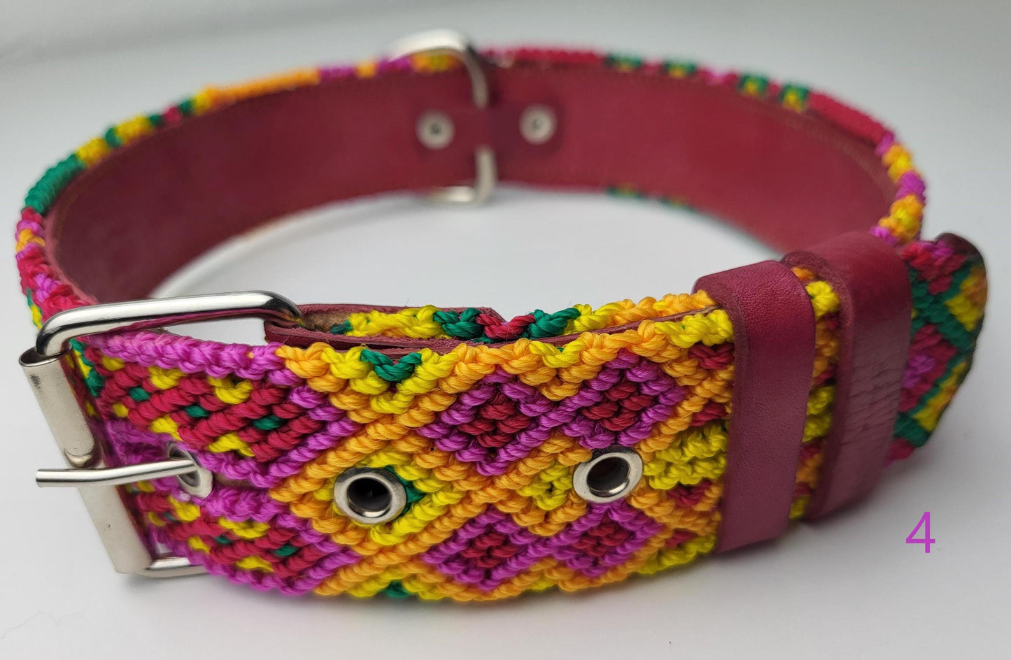 Dog collar 70 cm made of leather, neck circumference 48 cm - 58 cm, Mexican dog collar handmade