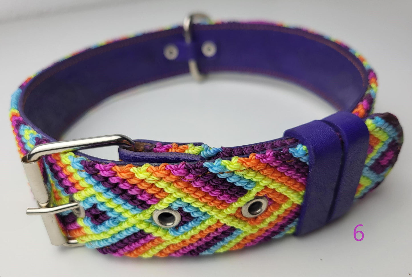 Dog collar 70 cm made of leather, neck circumference 48 cm - 58 cm, Mexican dog collar handmade