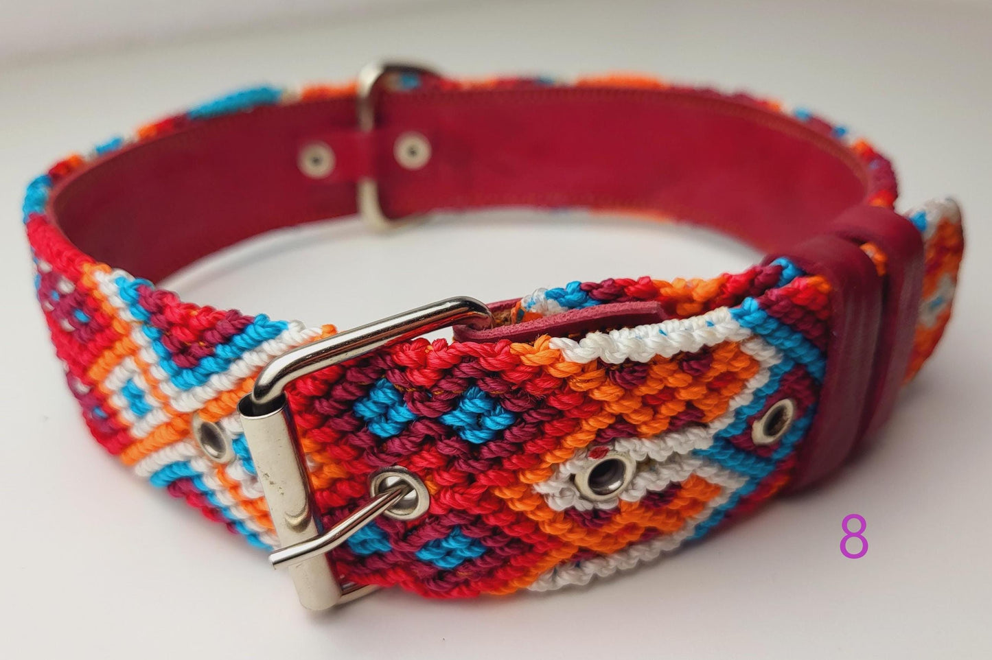 Dog collar 70 cm made of leather, neck circumference 48 cm - 58 cm, Mexican dog collar handmade