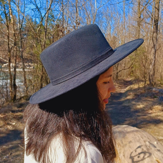 Boater hat with wide brim, boho hat, women's hat, men's hat