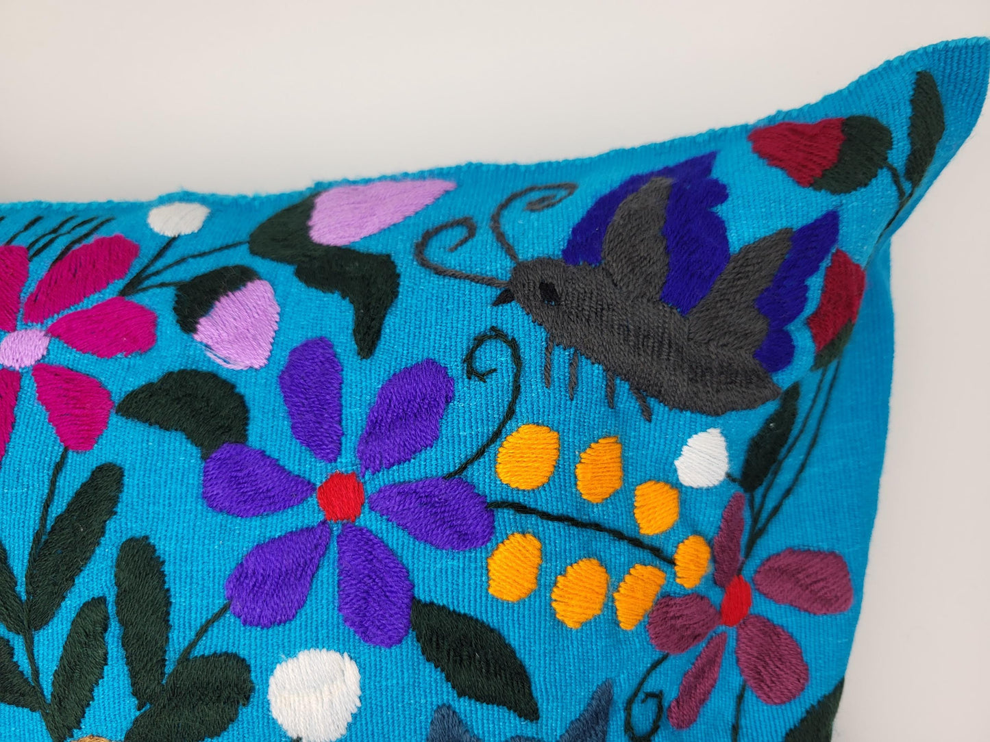 mexikanisches Zierkissen Couchkissen mit Tiermotiven handgewebt & bestickt